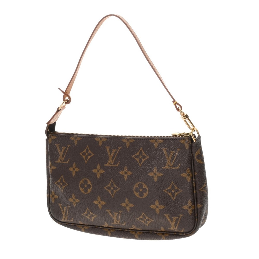 Louis Vuitton Pochette Brown Accessory Canvas Accessoires Monogram